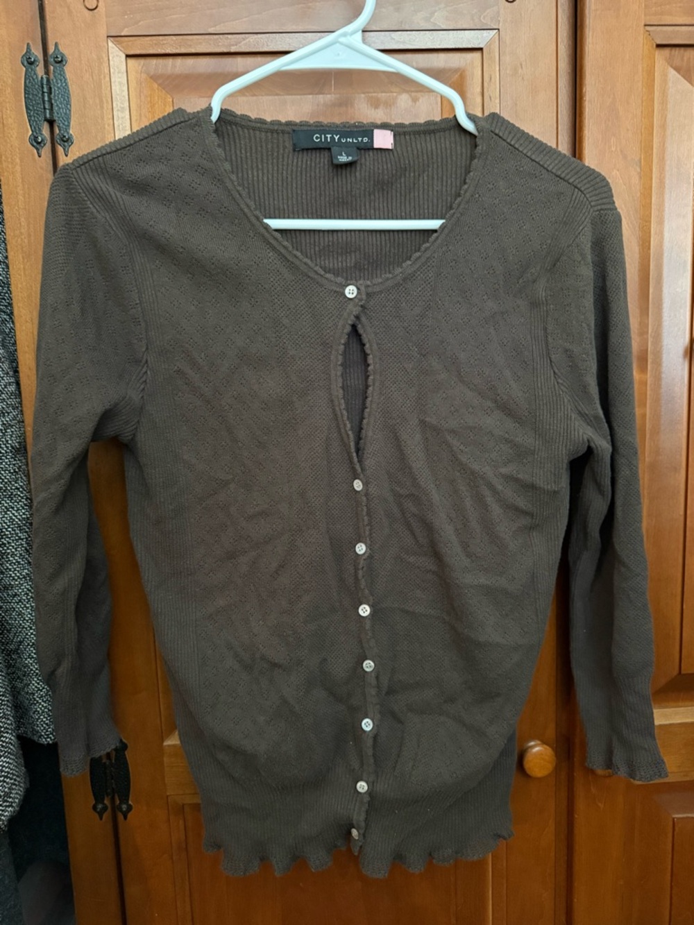 Vintage City unltd Brown Button-Front Women's Sweater L